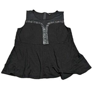 Torrid Womens Faux Leather Top Size 4X Black Sleeveless Tank Peplum‎